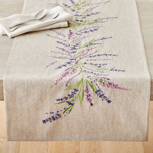 Monique Lhuillier x Pottery Barn Provence Embroidered Floral Table Runner Dining